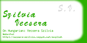 szilvia vecsera business card